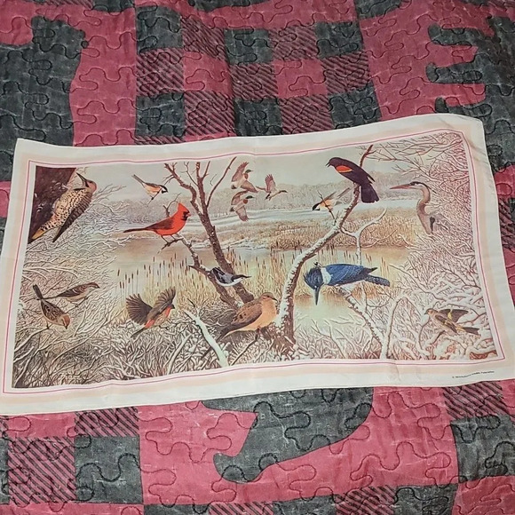 National Wildlife Federation Scarf Winter Marsh Wetlands Birds 12x42" - Picture 3 of 7